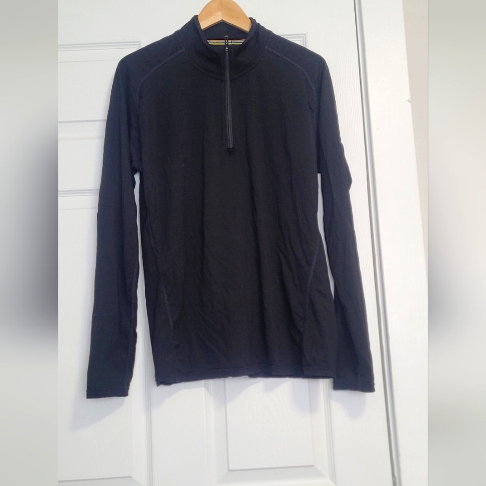 Smartwool Men's Black Quarter-Zip merino base layer